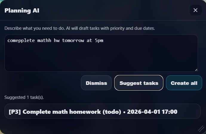 Planning AI suggestions